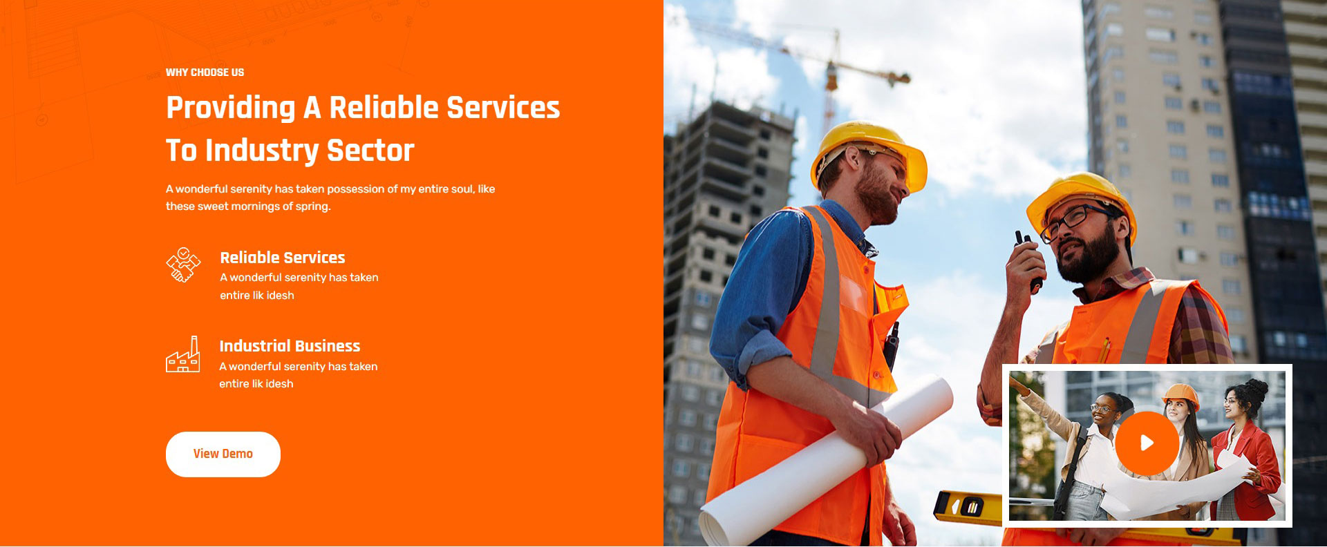 很不错的橙色工业网站模板